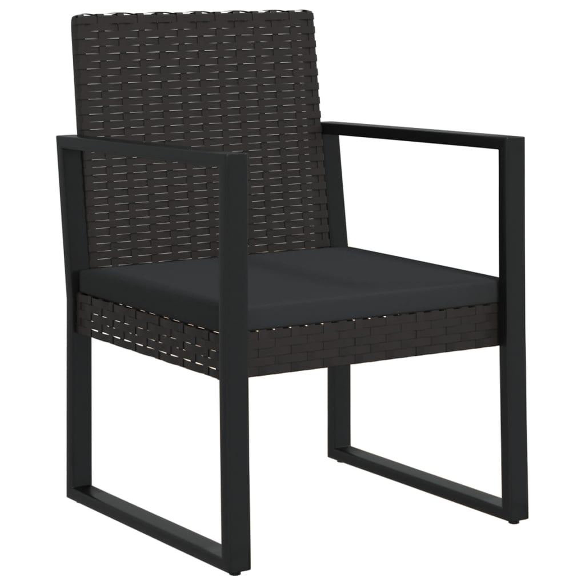 Voir la diapositive 4 : VIDAXL Salon de jardin 4 pcs avec coussins Noir Resine tressee