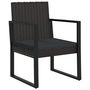 Voir la diapositive 4 : VIDAXL Salon de jardin 4 pcs avec coussins Noir Resine tressee