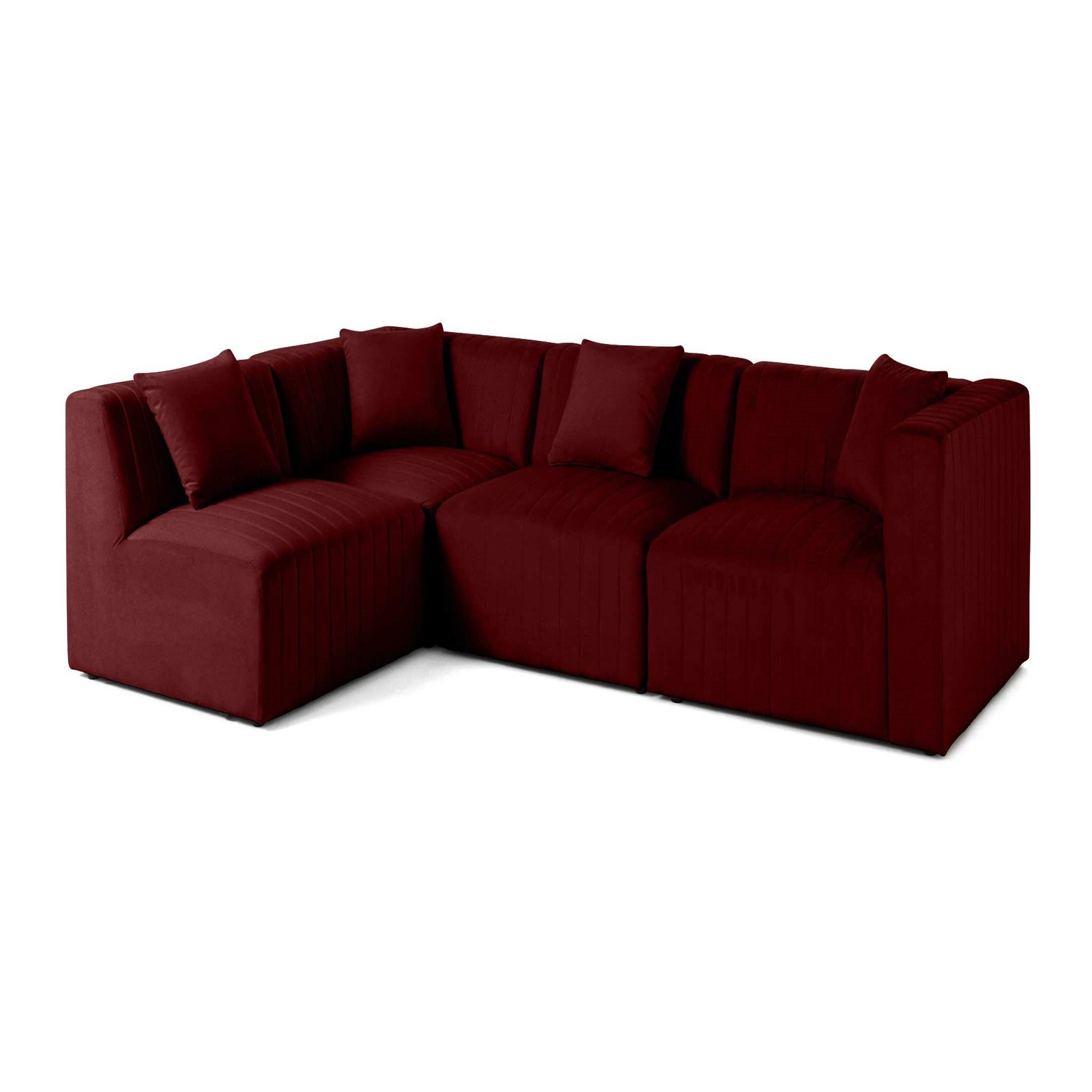 Voir la diapositive 4 : BEST MOBILIER Nova - canapé modulable d'angle gauche - 5 places - en velours