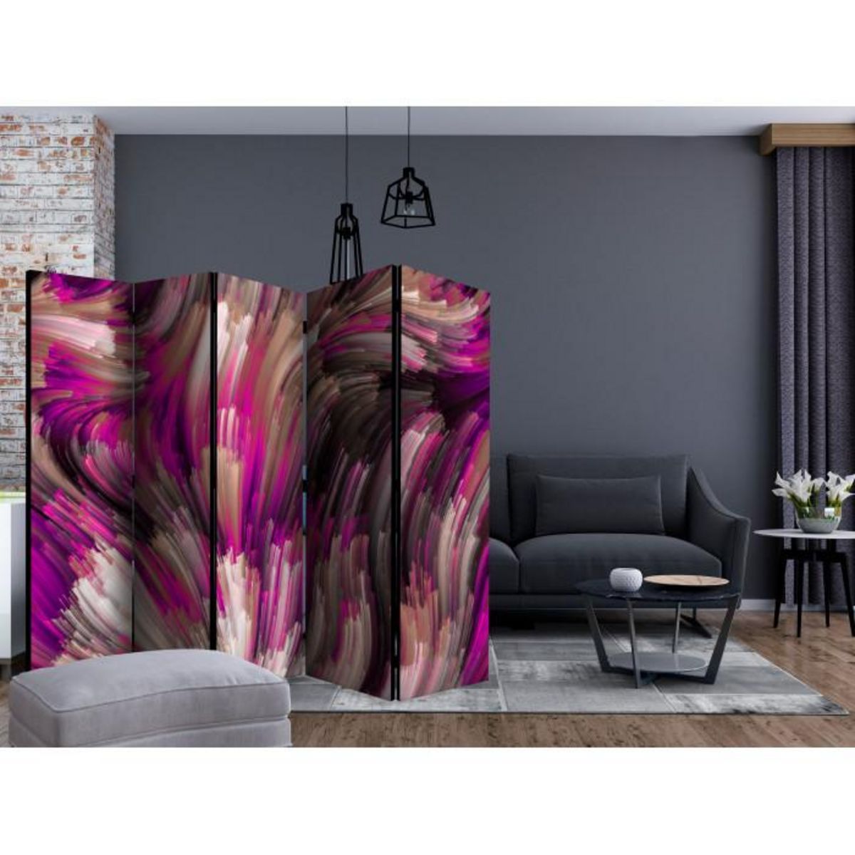 Paris Prix Paravent 5 Volets  Purple Energy  172x225cm