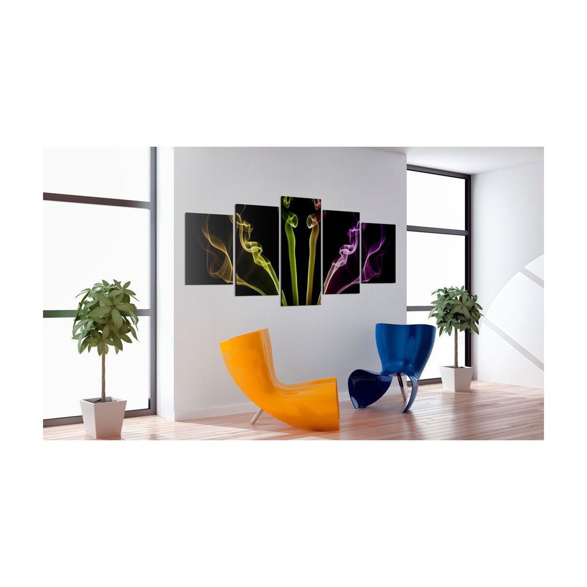 Voir la diapositive 2 : Paris Prix Tableau Imprimé 5 Panneaux  Rayures Multicolores