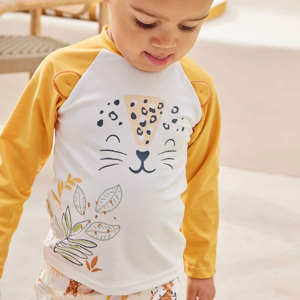 Petit Béguin Maillot de bain bébé 2 pièces t-shirt de protection UV & boxer Wakae