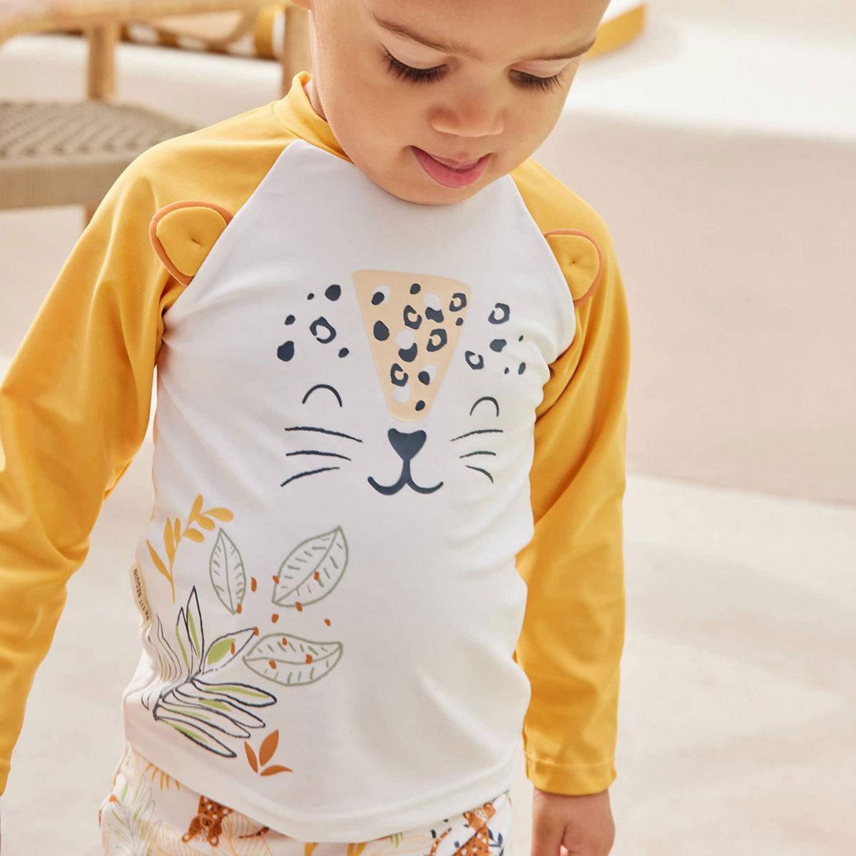 Petit Béguin Maillot de bain bébé 2 pièces t-shirt de protection UV & boxer Wakae