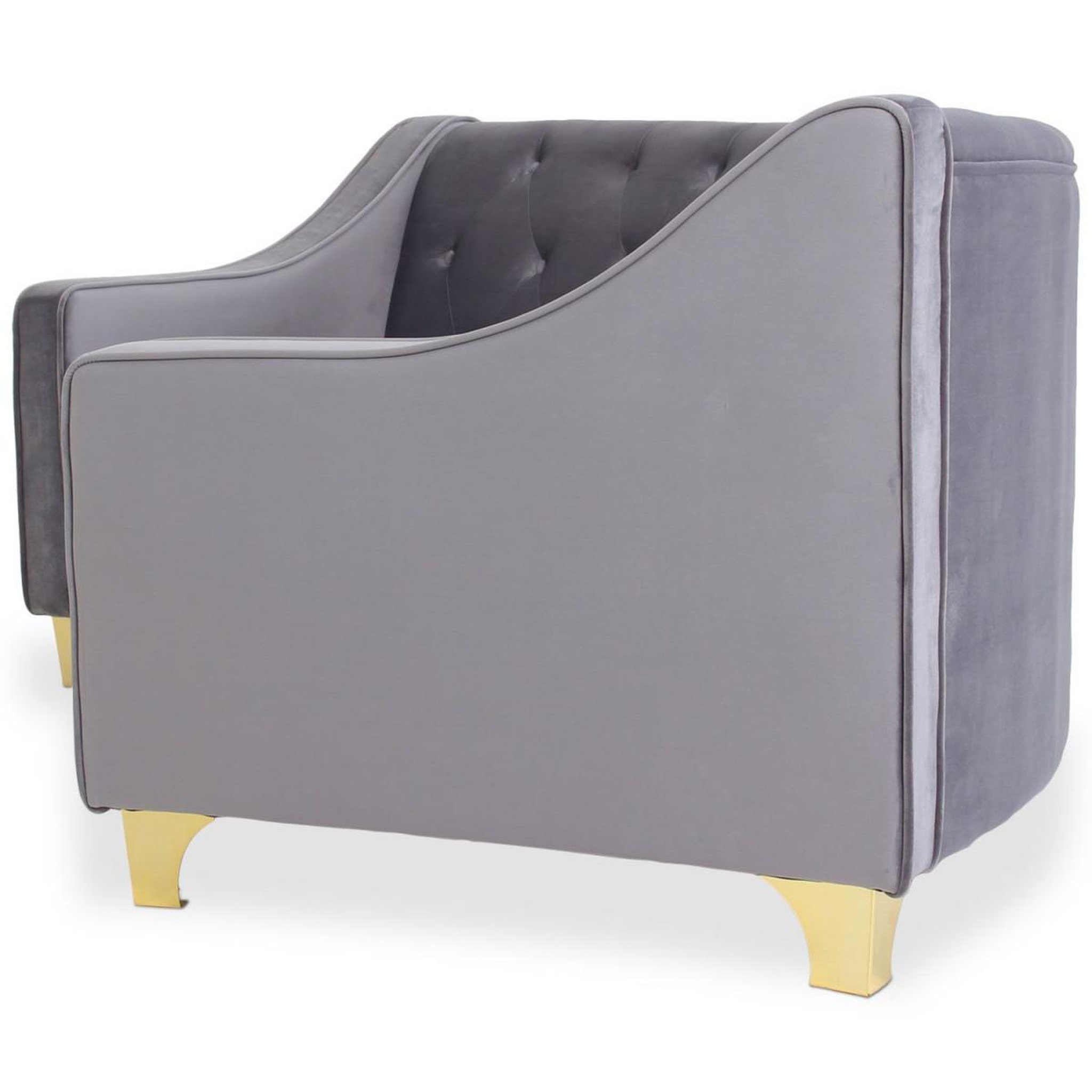 Voir la diapositive 3 : Paris Prix Canapé 3 places velours  noyax  212cm gris & or
