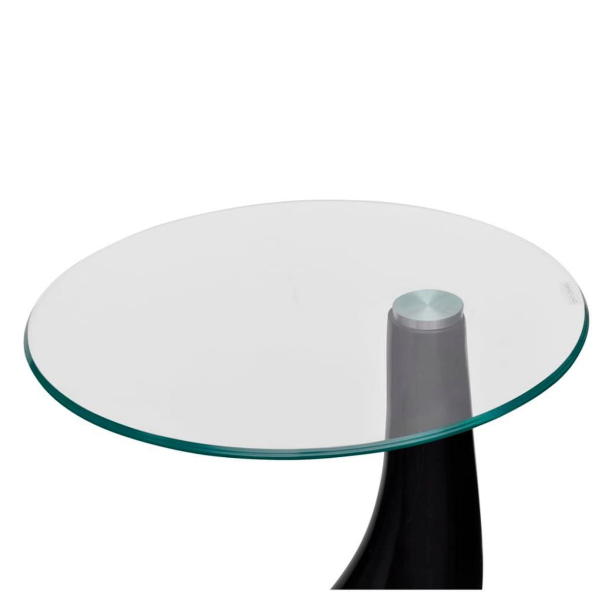 VIDAXL Table basse avec dessus de table en verre rond Noir brillant