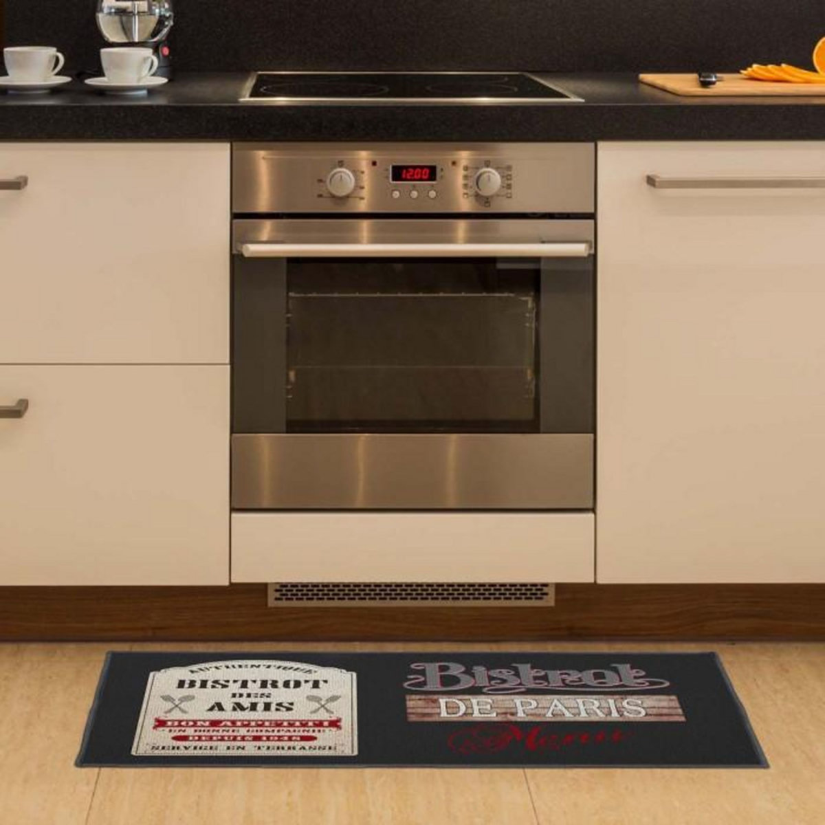 Paris Prix Tapis Rectangle  Bistrot Des Amis  57x120cm Noir