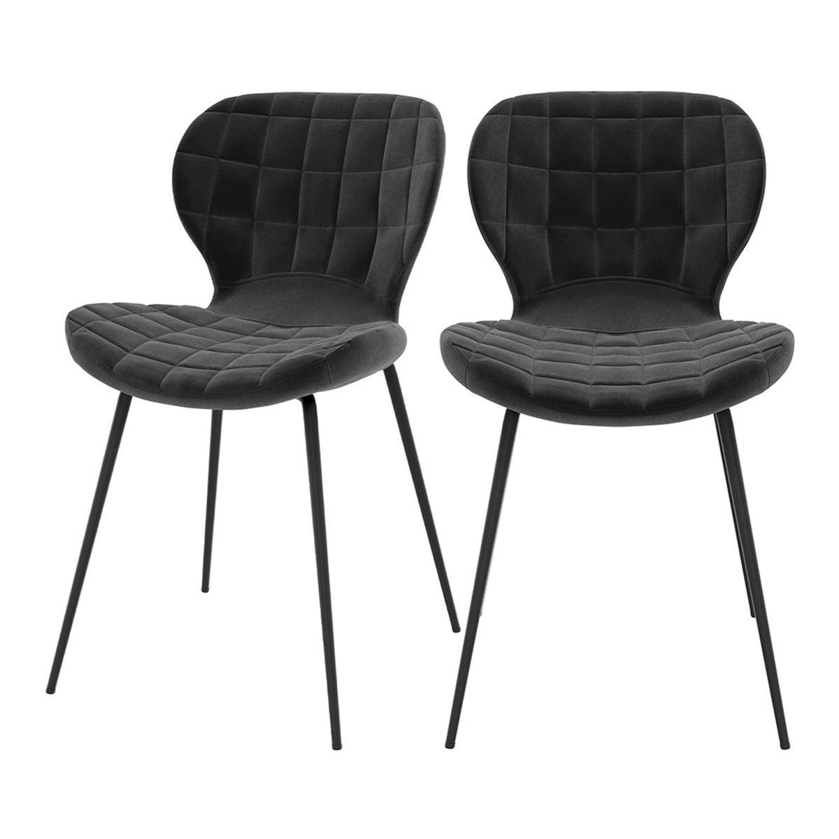 Rendez vous déco Lot de 2 chaises en velours noir-Mazzia