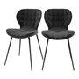 Voir la diapositive 1 : Rendez vous déco Lot de 2 chaises en velours noir-Mazzia