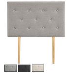 IDIMEX Tête de lit MAVELI 90 capitonnée sur pieds, en tissu. Coloris disponibles : Noir