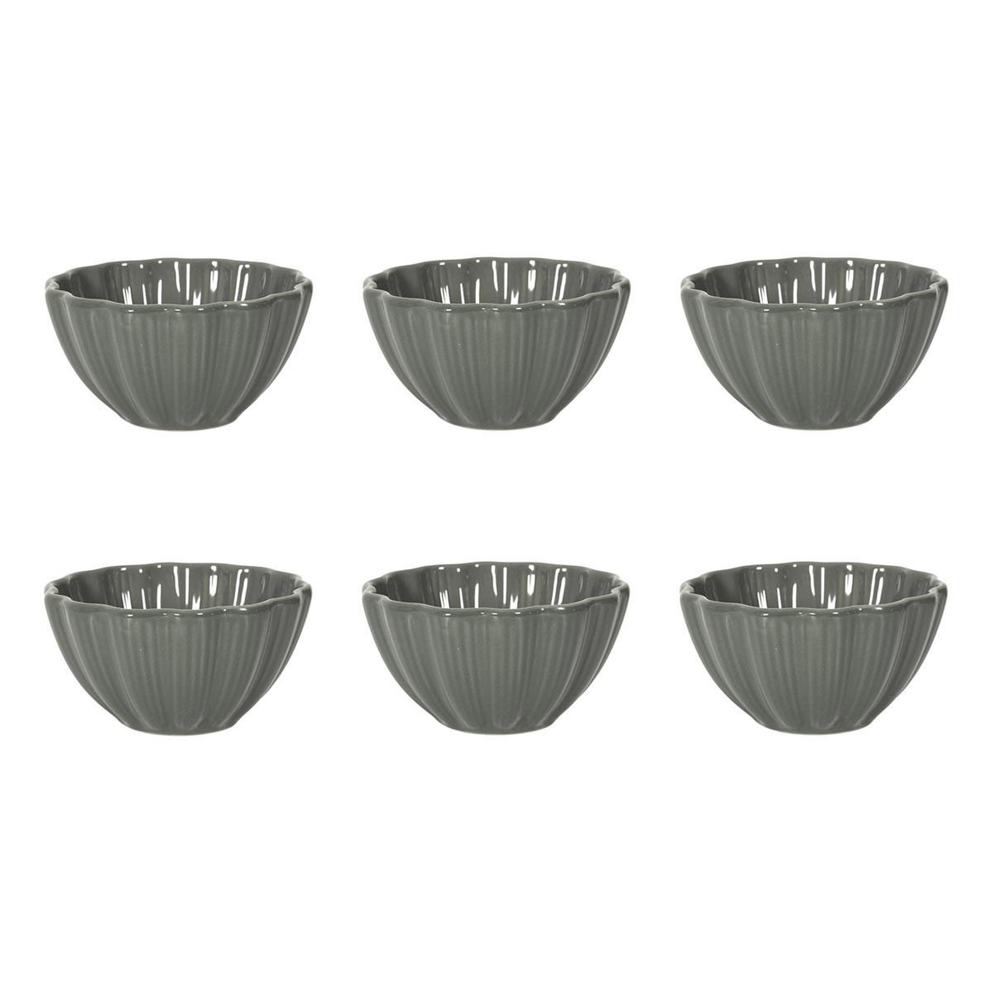 The Home Deco Factory Lot de 6 bols en grès  calista  55cl gris
