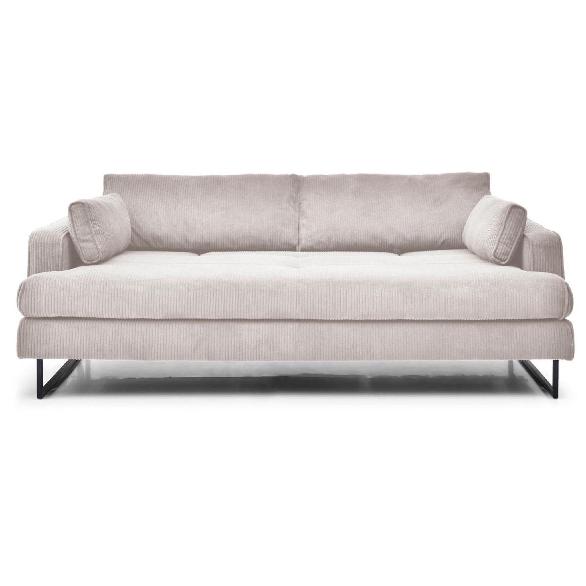 Voir la diapositive 2 : Paris Prix Canapé convertible 3 places en velours côtelé  thai  207cm beige