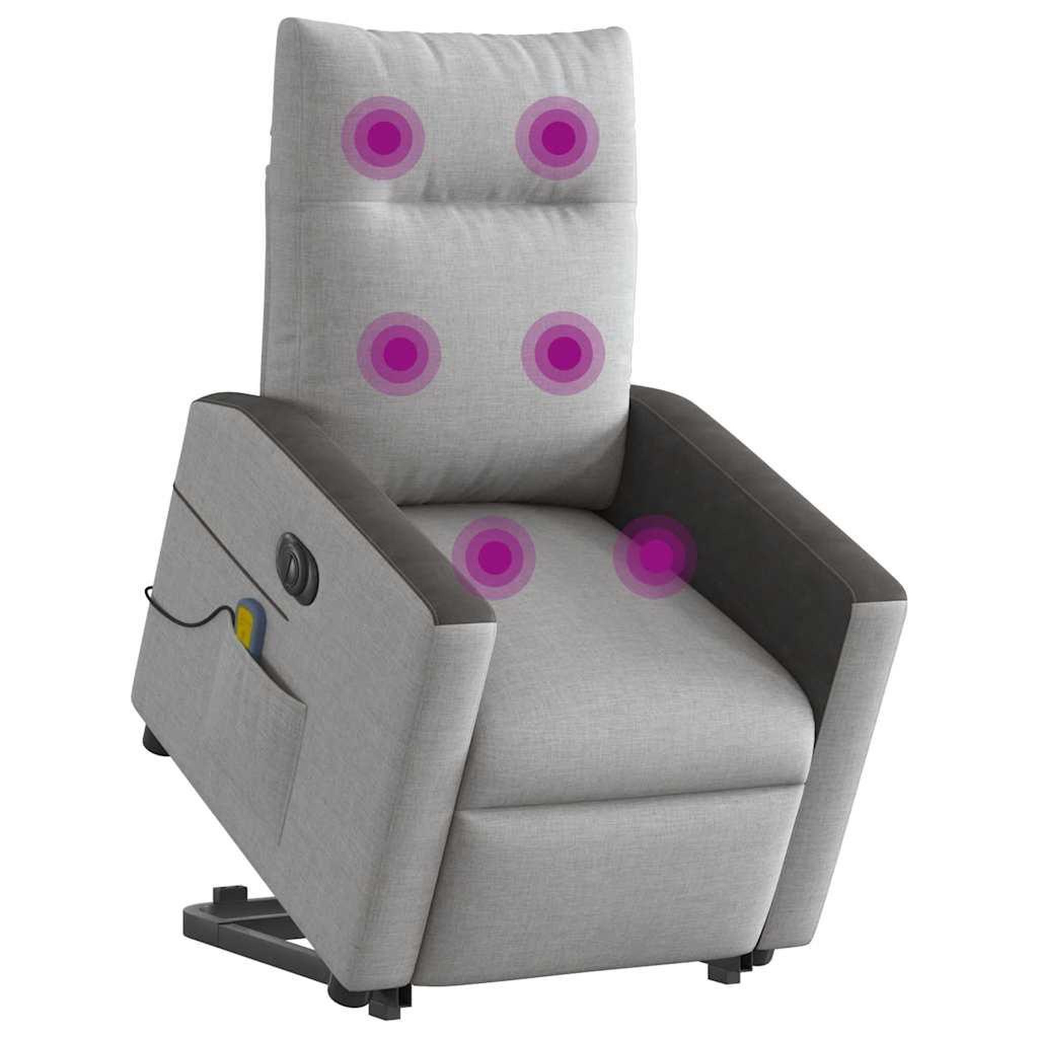Voir la diapositive 2 : VIDAXL Fauteuil inclinable de massage electrique gris nuage tissu