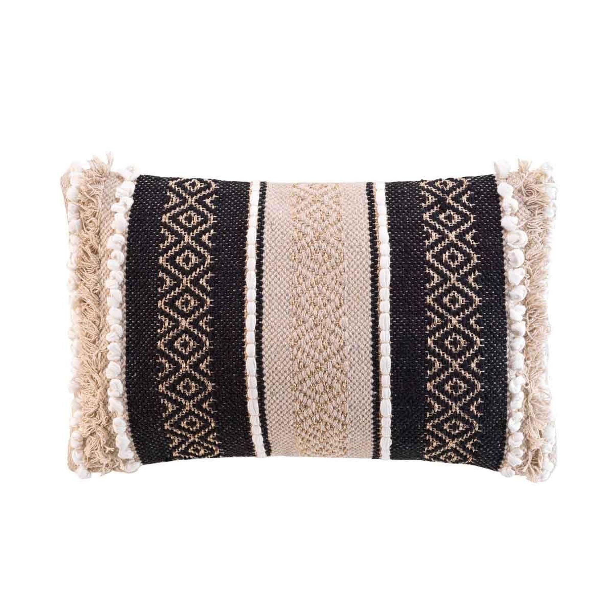 Douceur d'Intérieur Coussin déco  mirage  30x50cm naturel & noir