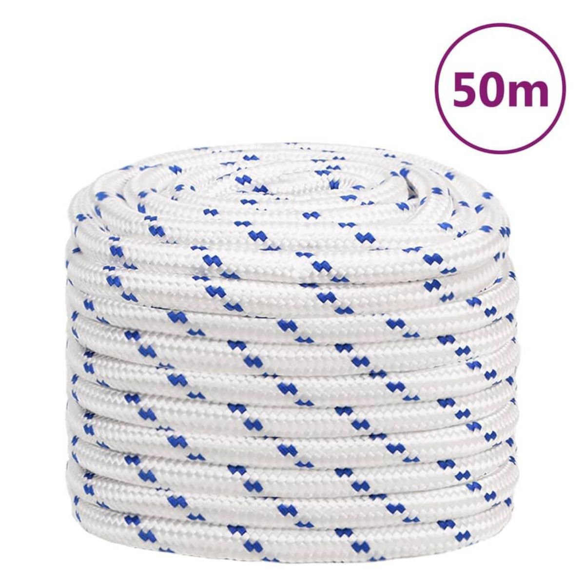 VIDAXL Corde de bateau Blanc 20 mm 50 m Polypropylene