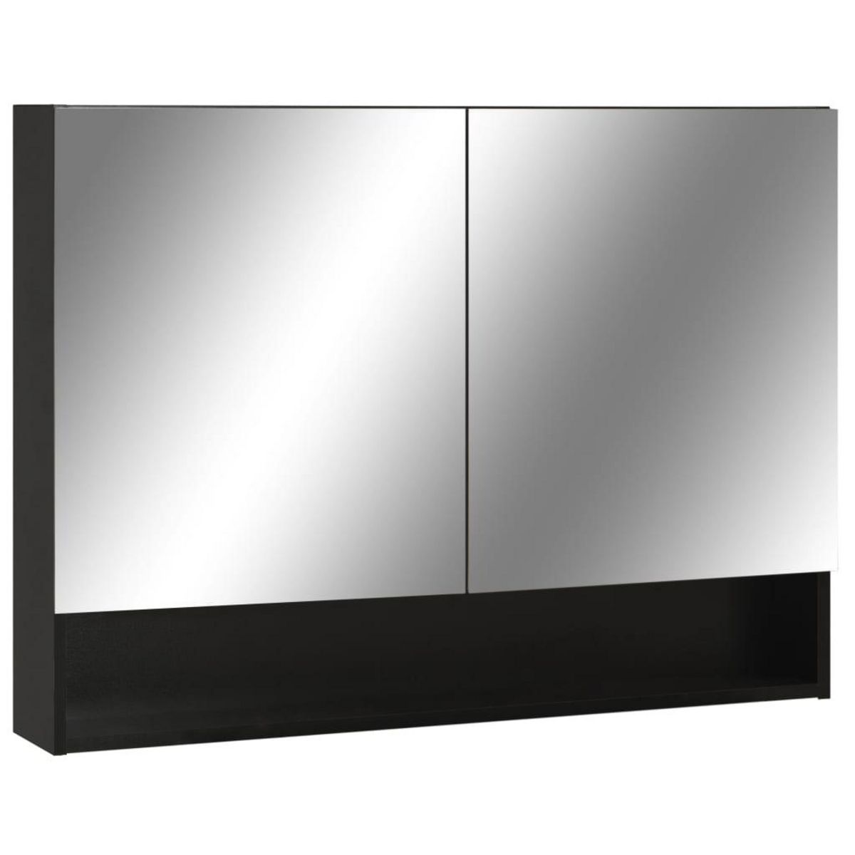 VIDAXL Armoire a miroir de salle de bain LED Noir 80x15x60 cm MDF