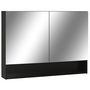 Voir la diapositive 2 : VIDAXL Armoire a miroir de salle de bain LED Noir 80x15x60 cm MDF