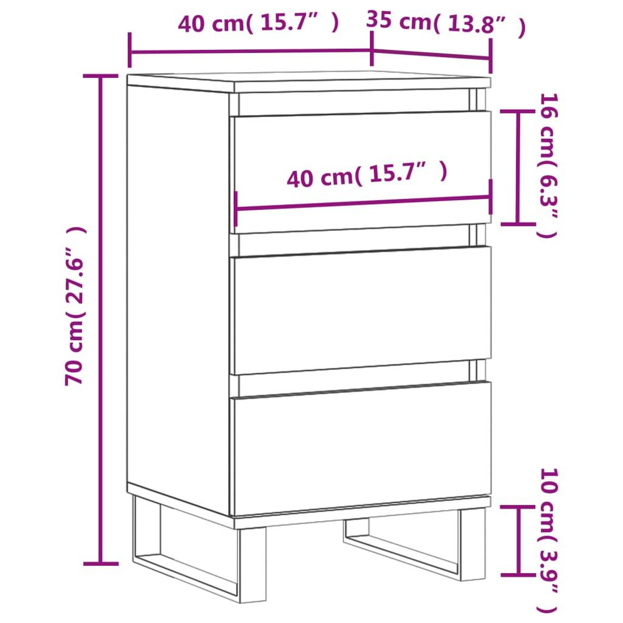 Voir la diapositive 6 : VIDAXL Buffet chene fume 40x35x70 cm bois d'ingenierie