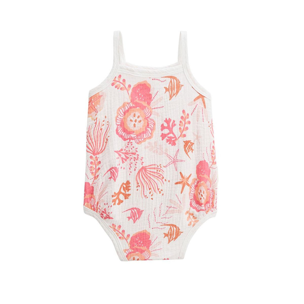 Petit Béguin Lot de 2 barboteuses bloomer bébé en gaze de coton Bahamas