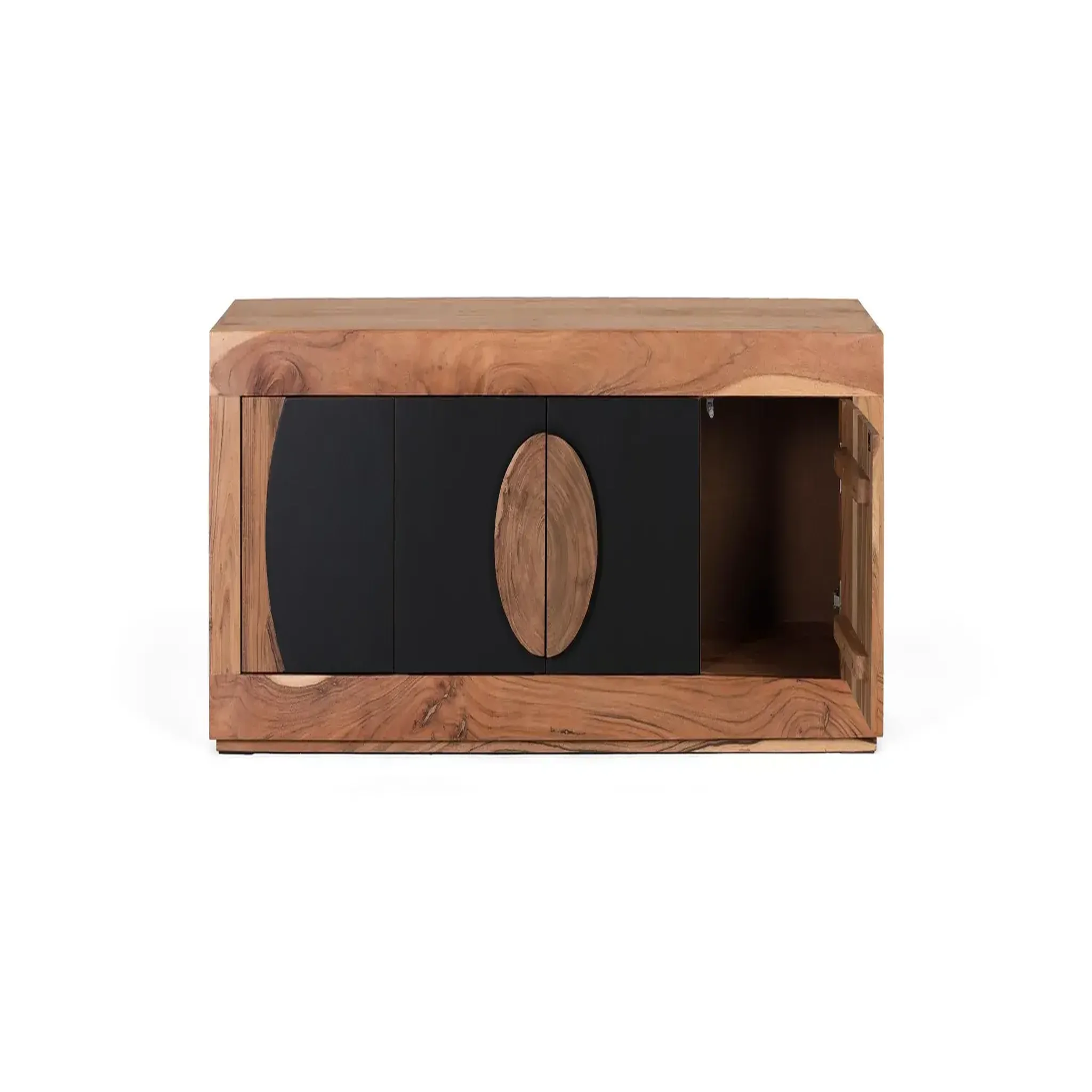 Voir la diapositive 2 : GINER Y COLOMER SL Meuble tv en bois d'acacia 160 cm style rustique contemporain