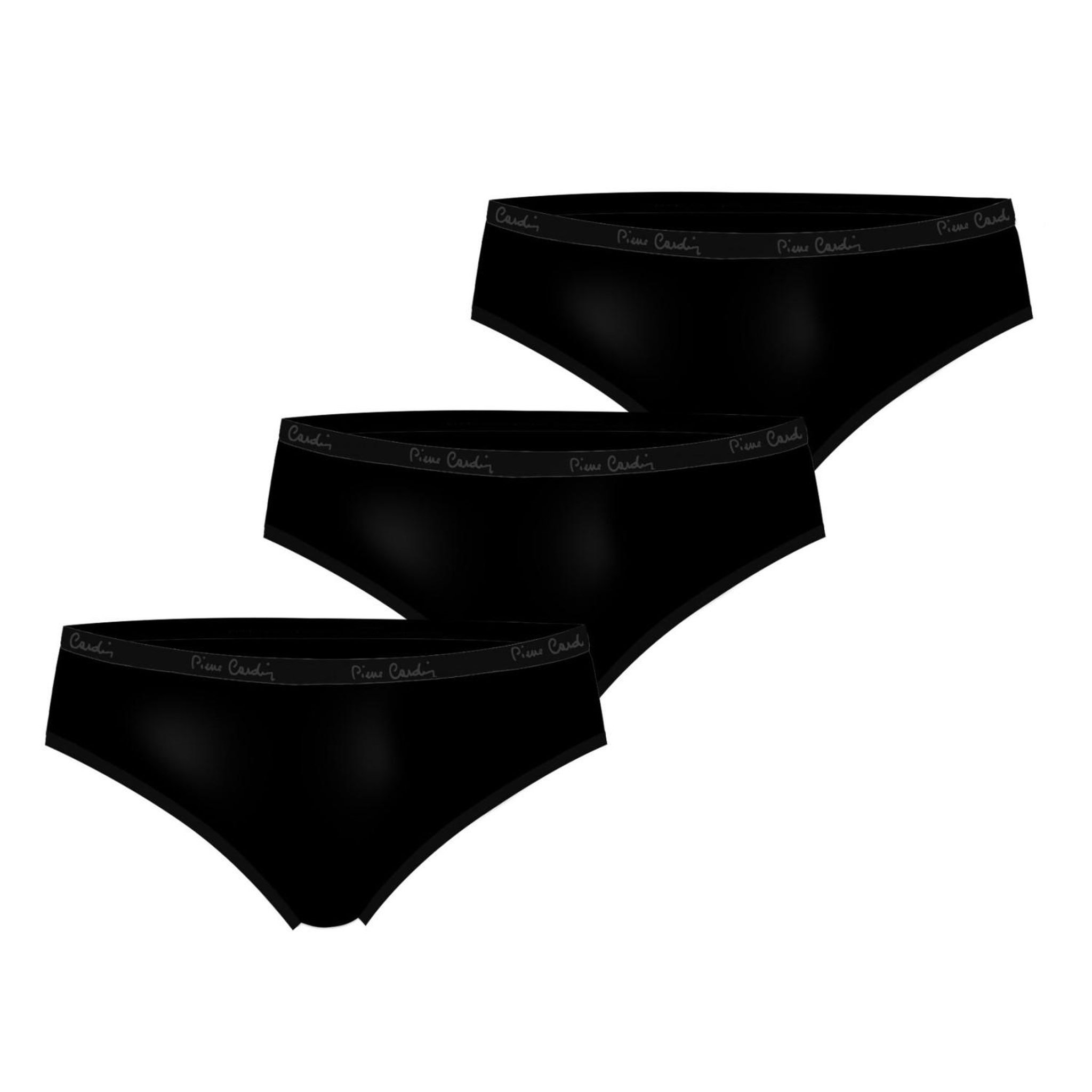 Voir la diapositive 1 : PIERRE CARDIN Lot de 3 slips femme  en coton uni ceinture fine 2cm pck37