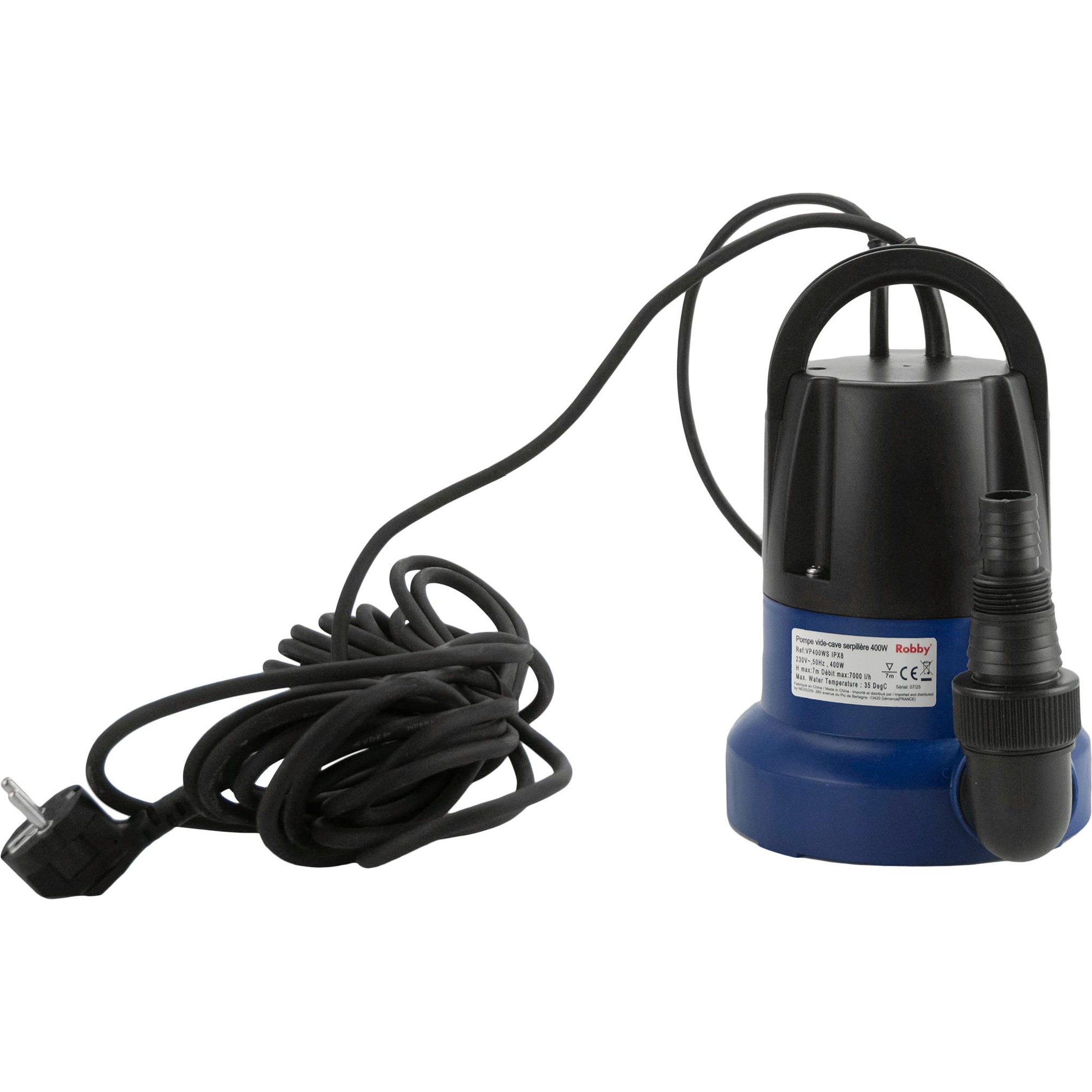 Voir la diapositive 4 : Robby Pompe vide cave serpillère eau claire 400w 7000l/h - vp400ws