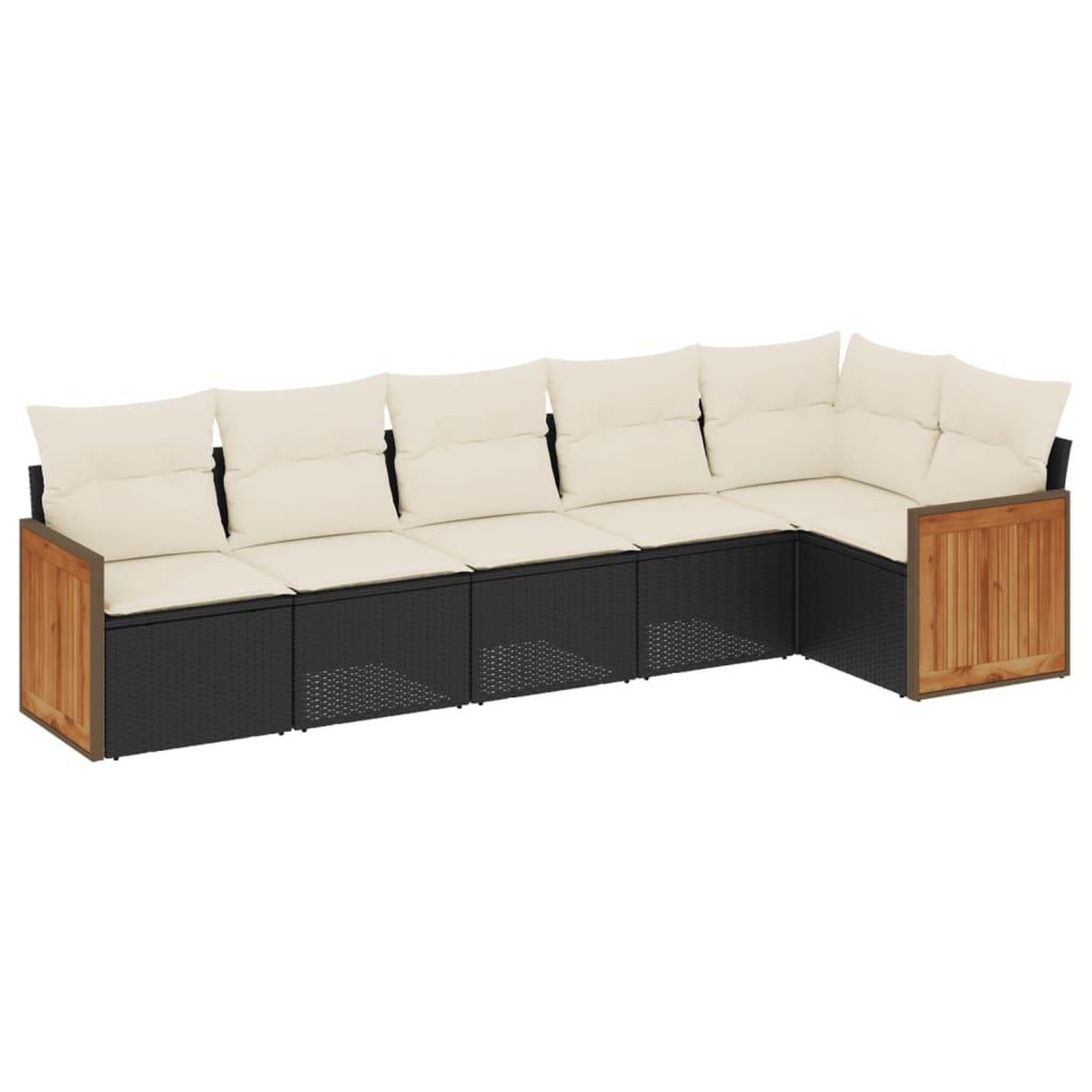 Voir la diapositive 2 : VIDAXL Salon de jardin 6 pcs avec coussins noir resine tressee