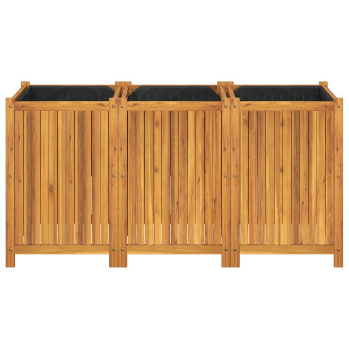 VIDAXL Jardiniere avec doublure 150x50x75 cm bois massif d'acacia