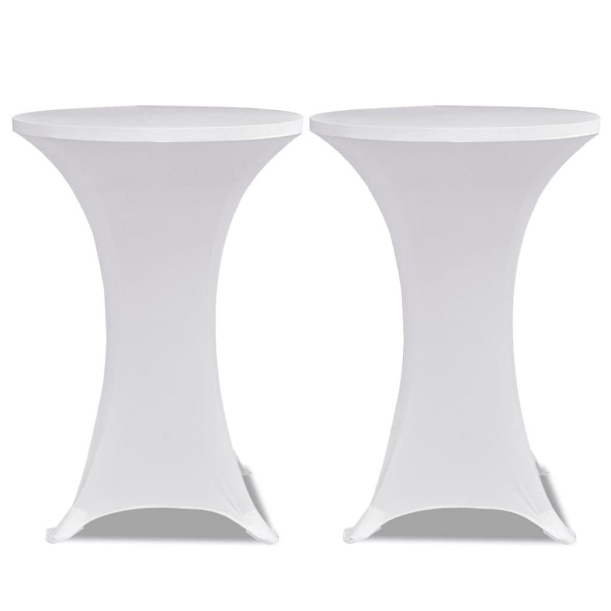 VIDAXL Housses elastiques de table Ø 80 cm Blanc 2 pcs
