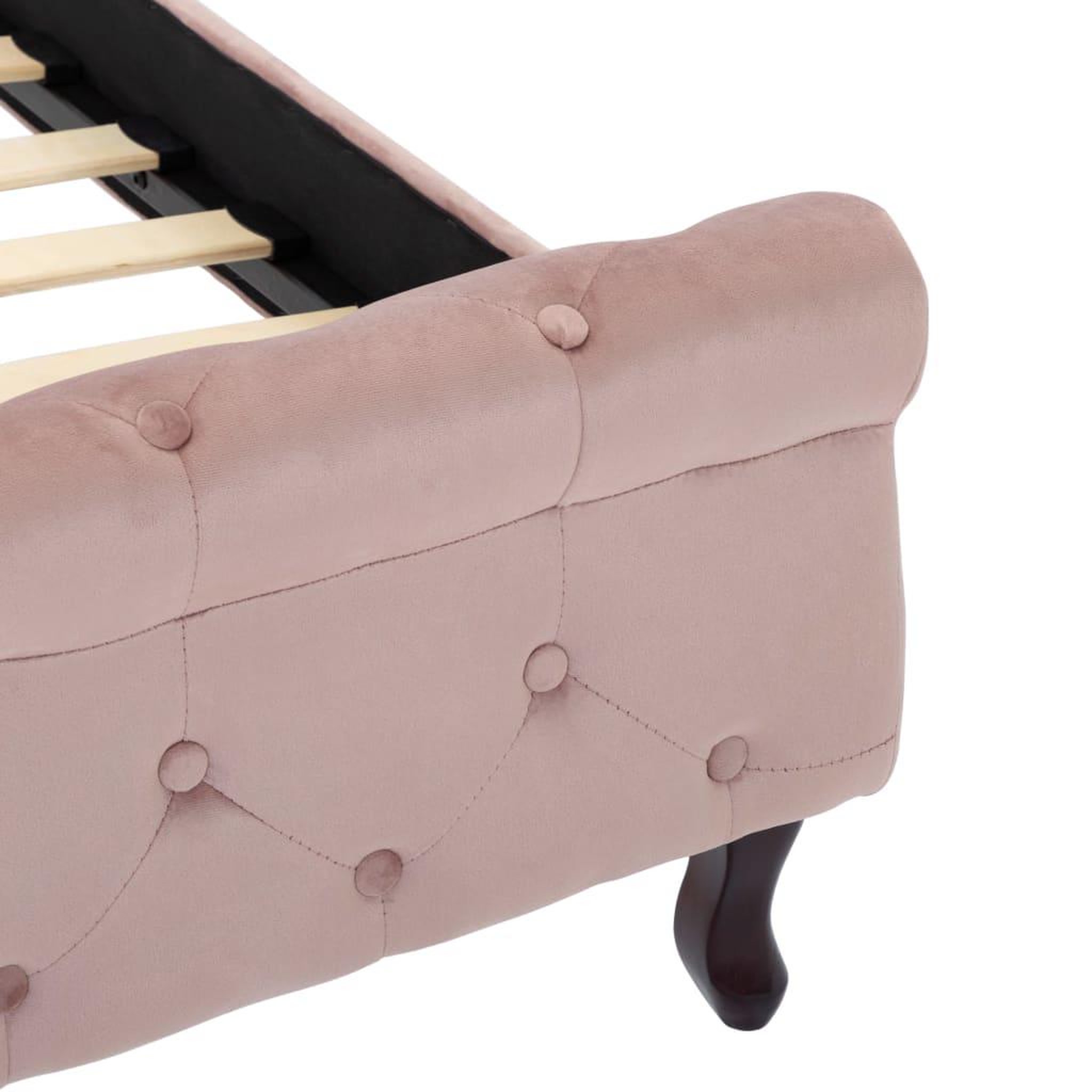 Voir la diapositive 6 : VIDAXL Cadre de lit Rose Velours 90x200 cm