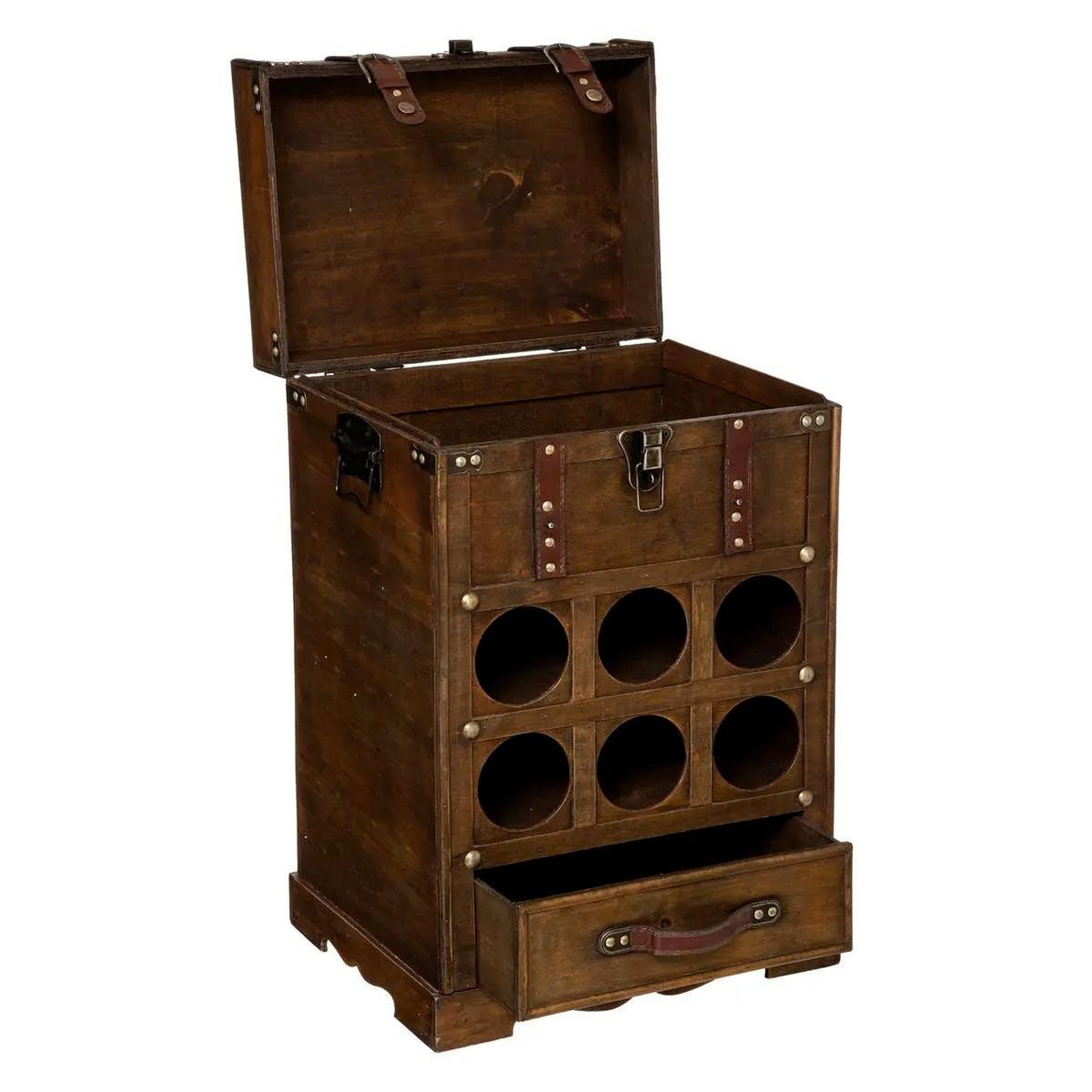 Voir la diapositive 2 : ATMOSPHERA Range-bouteilles en bois  bar  58cm marron