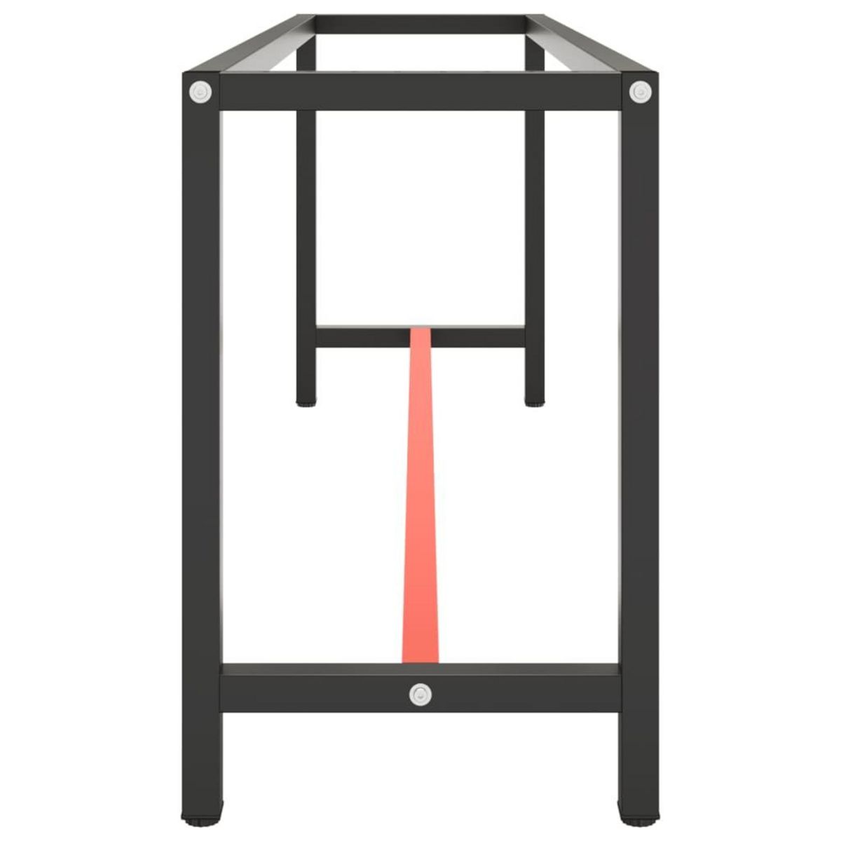 VIDAXL Cadre banc de travail Noir mat et rouge mat 210x50x79 cm Metal