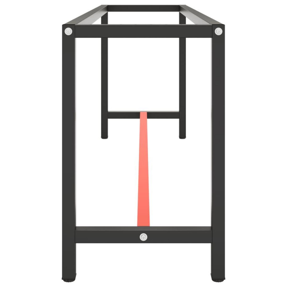 VIDAXL Cadre banc de travail Noir mat et rouge mat 210x50x79 cm Metal