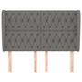Voir la diapositive 3 : VIDAXL Tete de lit avec oreilles Gris fonce 163x23x118/128 cm Tissu