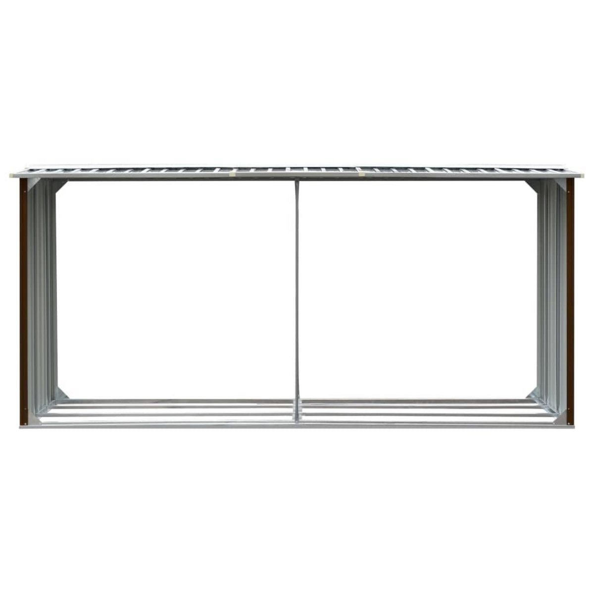 VIDAXL Abri de stockage de bois Acier galvanise 330x92x153 cm Marron