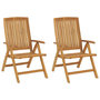 Voir la diapositive 2 : VIDAXL Chaises de jardin inclinables lot de 2 bois massif de teck