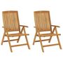 Voir la diapositive 2 : VIDAXL Chaises de jardin inclinables lot de 2 bois massif de teck
