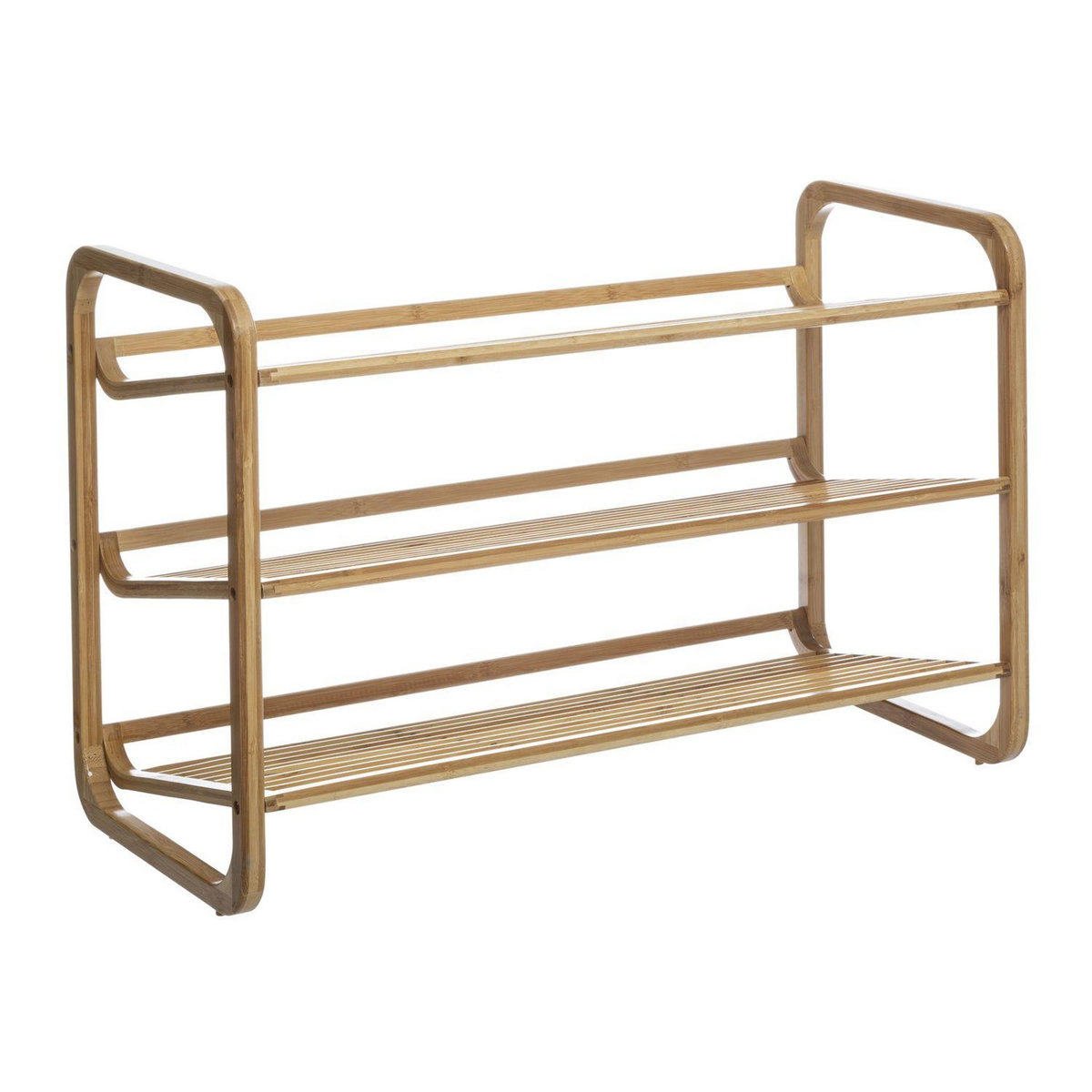 FIVE Range chaussures 3 étagères en bambou - Marron