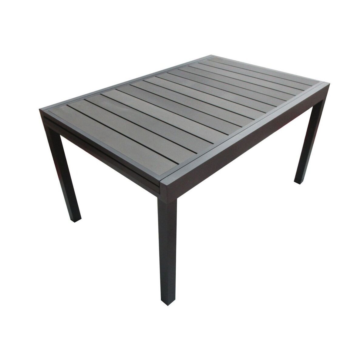 TOILINUX Table de jardin extensible en aluminium avec plateau composite Byron de 6 à 10 personnes - Gris Anthracite