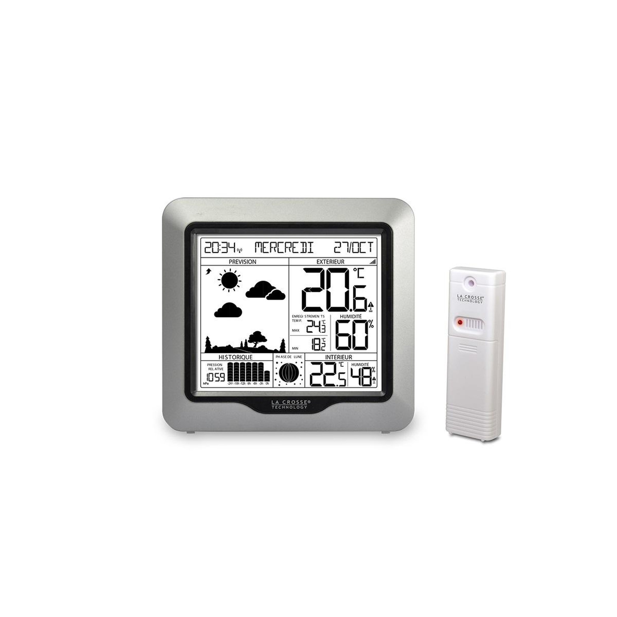 La crosse technology Station météo sans fil avec écran lcd - ws6823whi-sil