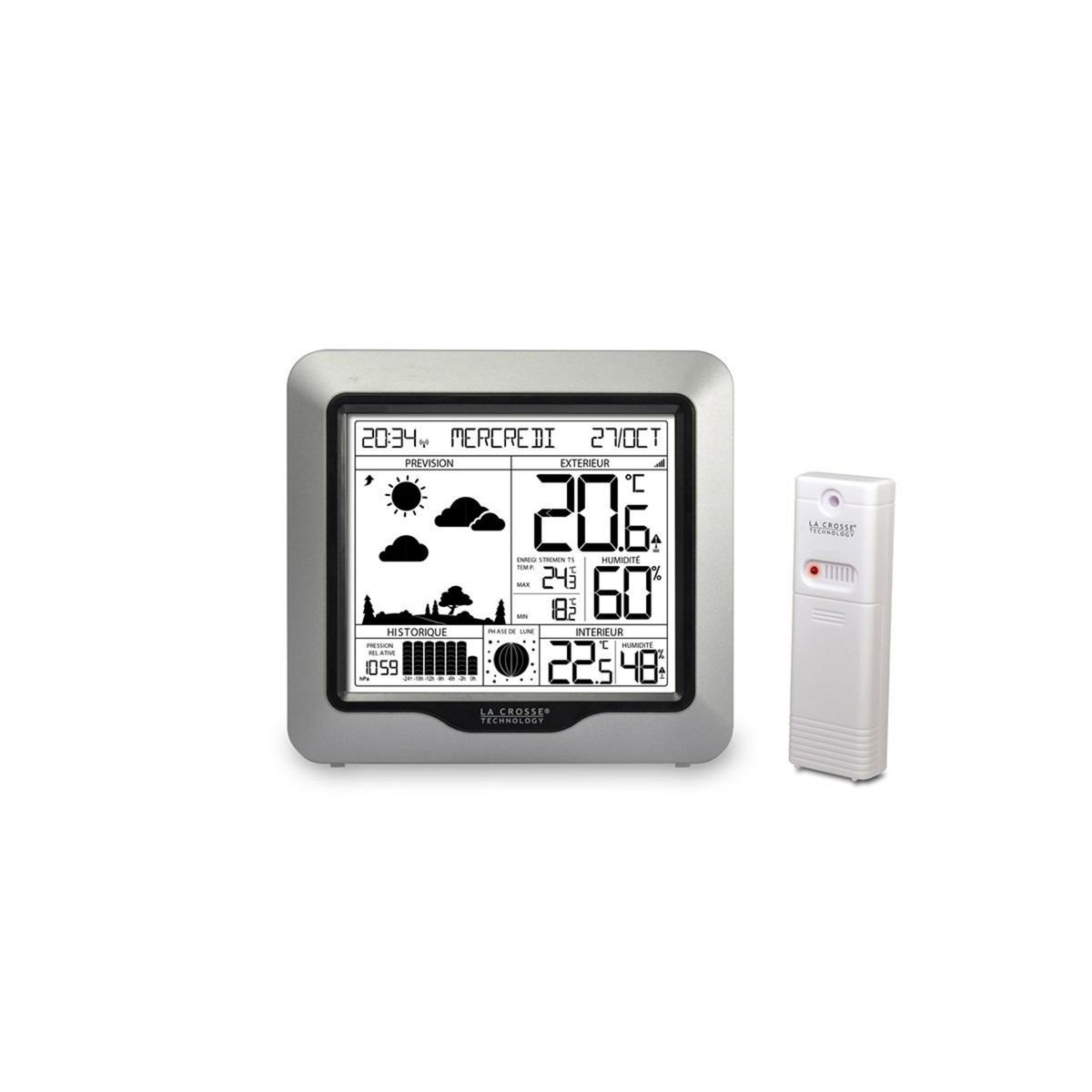 La crosse technology Station météo sans fil avec écran lcd - WS6823WHI-SIL