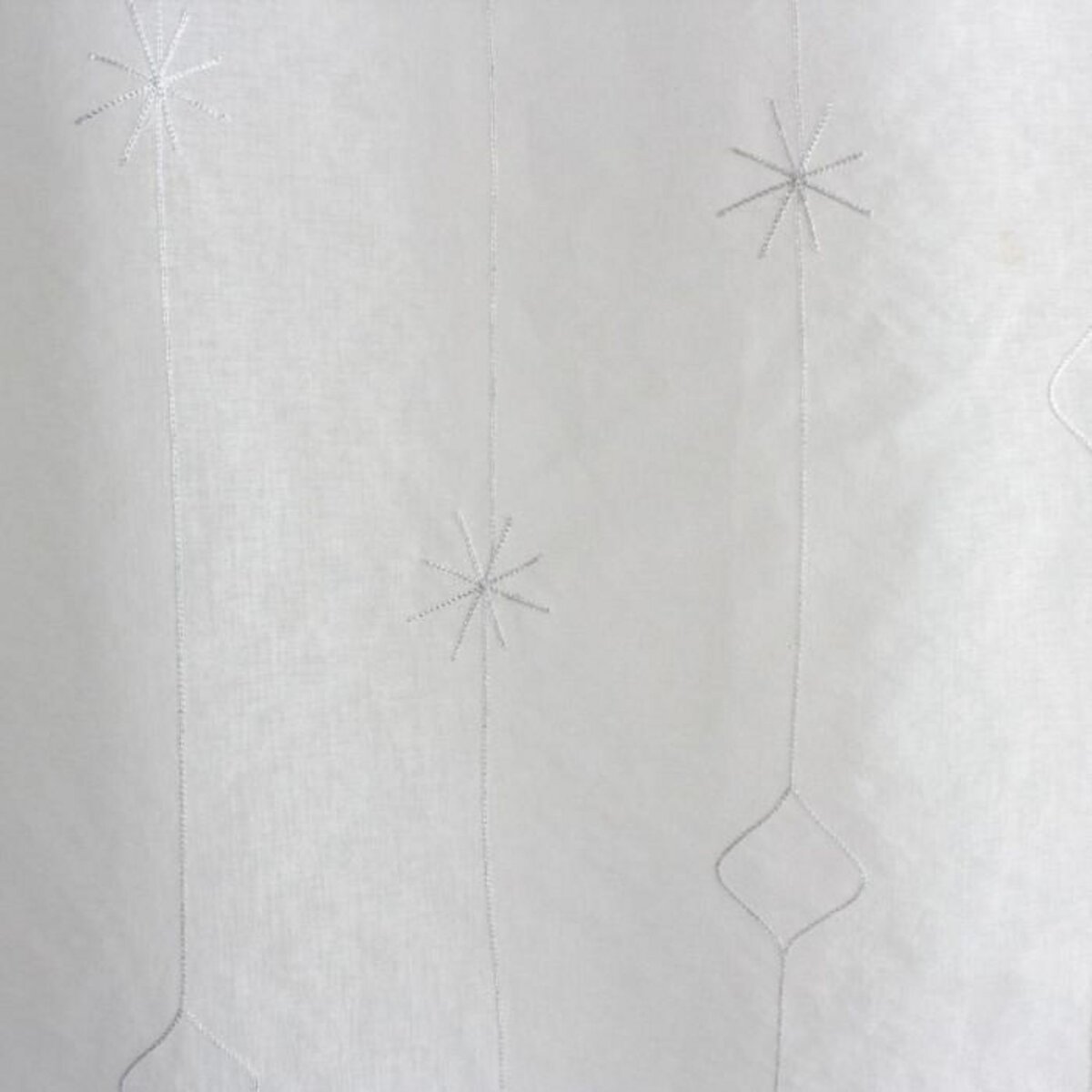 Paris Prix Rideau Voilage Brodé  Noël  140x240cm Blanc & Argent