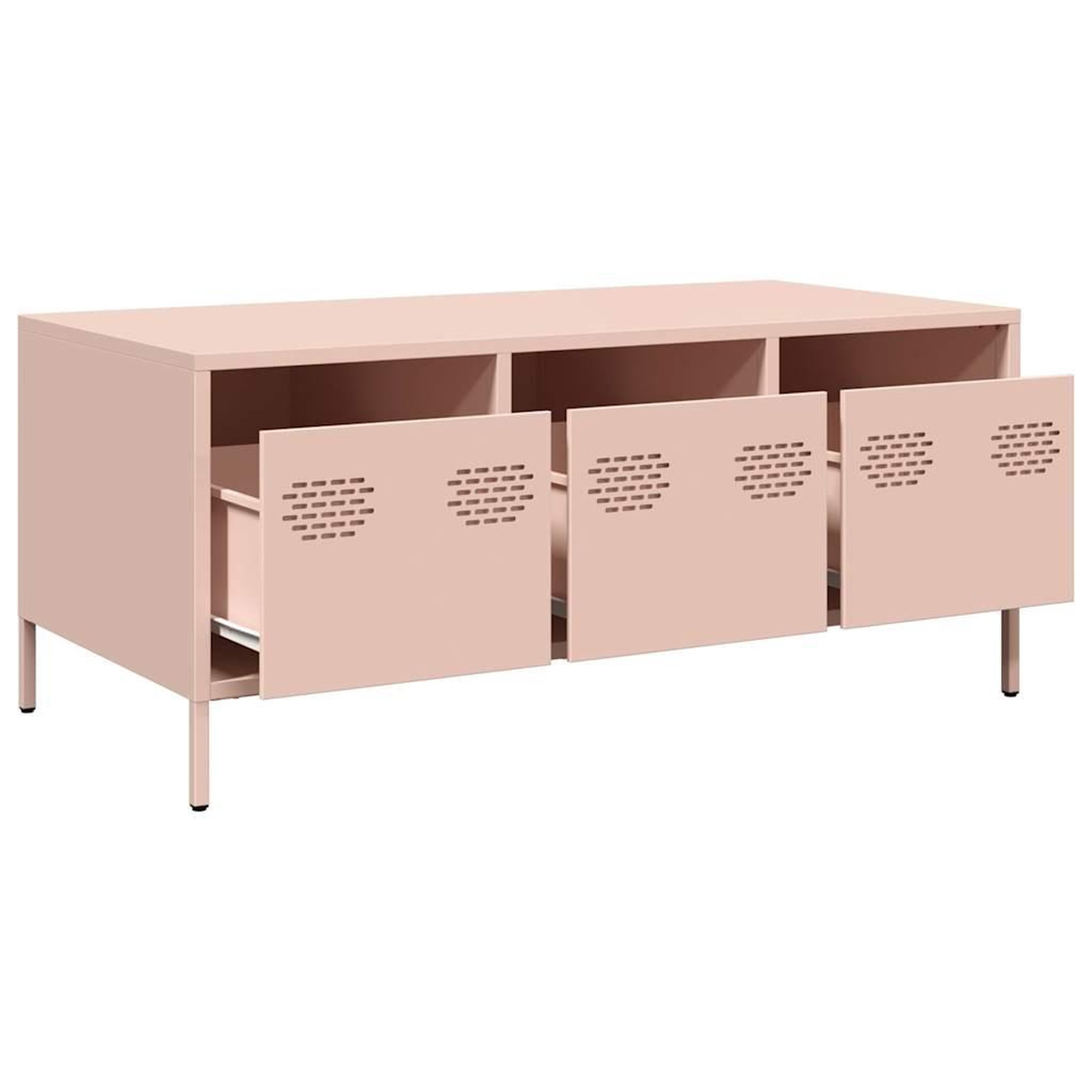 Voir la diapositive 5 : VIDAXL Table basse rose 101,5x50x43,5 cm acier lamine a froid
