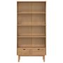 Voir la diapositive 3 : VIDAXL Bibliotheque OTTA avec 2 tiroirs Marron Bois massif pin