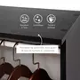 HOMCOM Armoire penderie meuble de rangement mobile 6 roulettes 120L x 40l x 128H cm panneaux de particules aspect bois noir