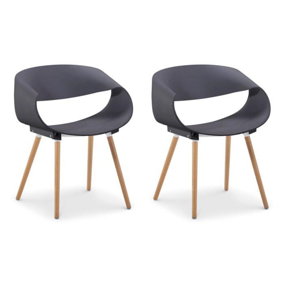 Paris Prix Lot de 2 Chaises Scandinave  Jordana  64cm Gris