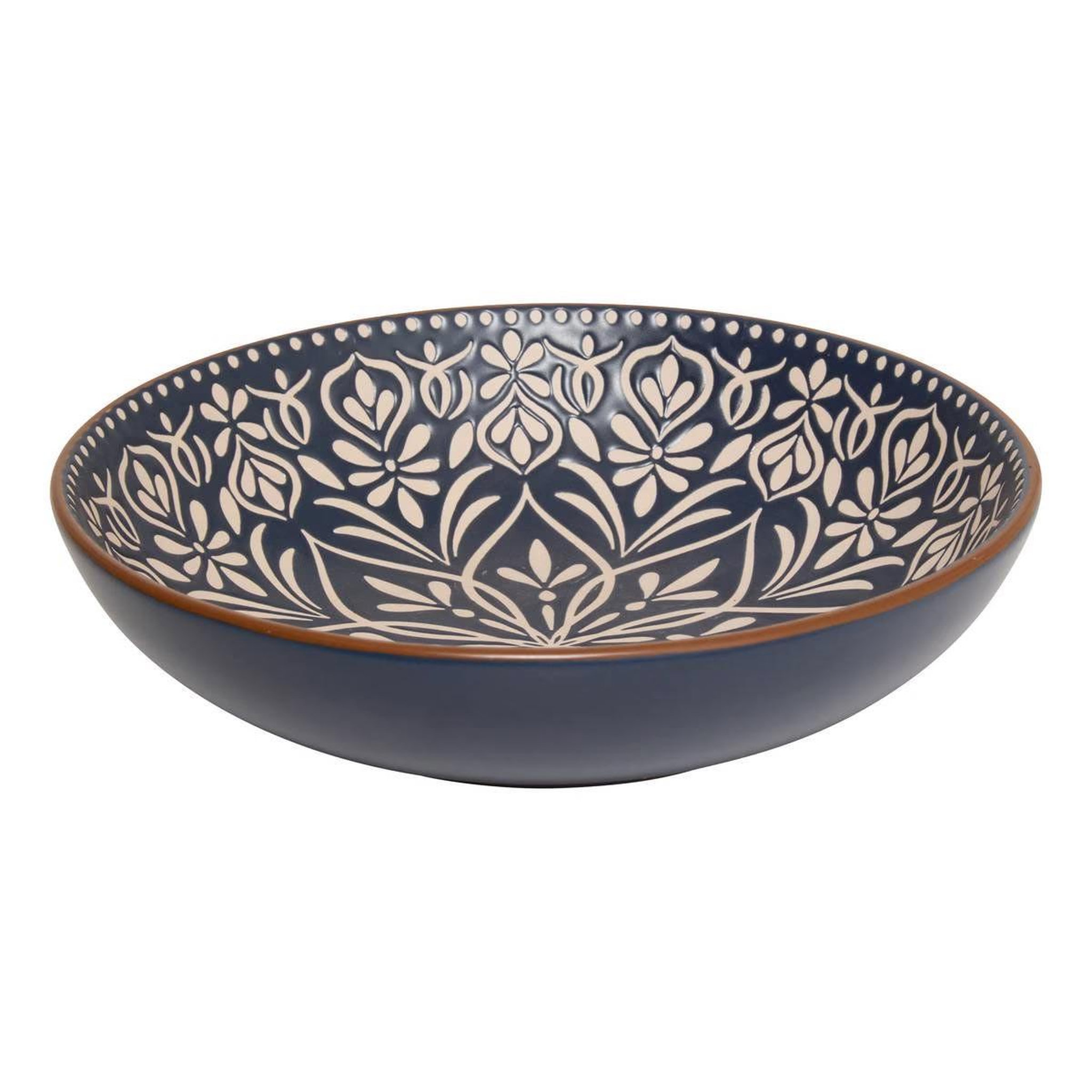 Voir la diapositive 2 : SECRET DE GOURMET Lot de 6 assiettes creuses en céramique  inès  20cm bleu