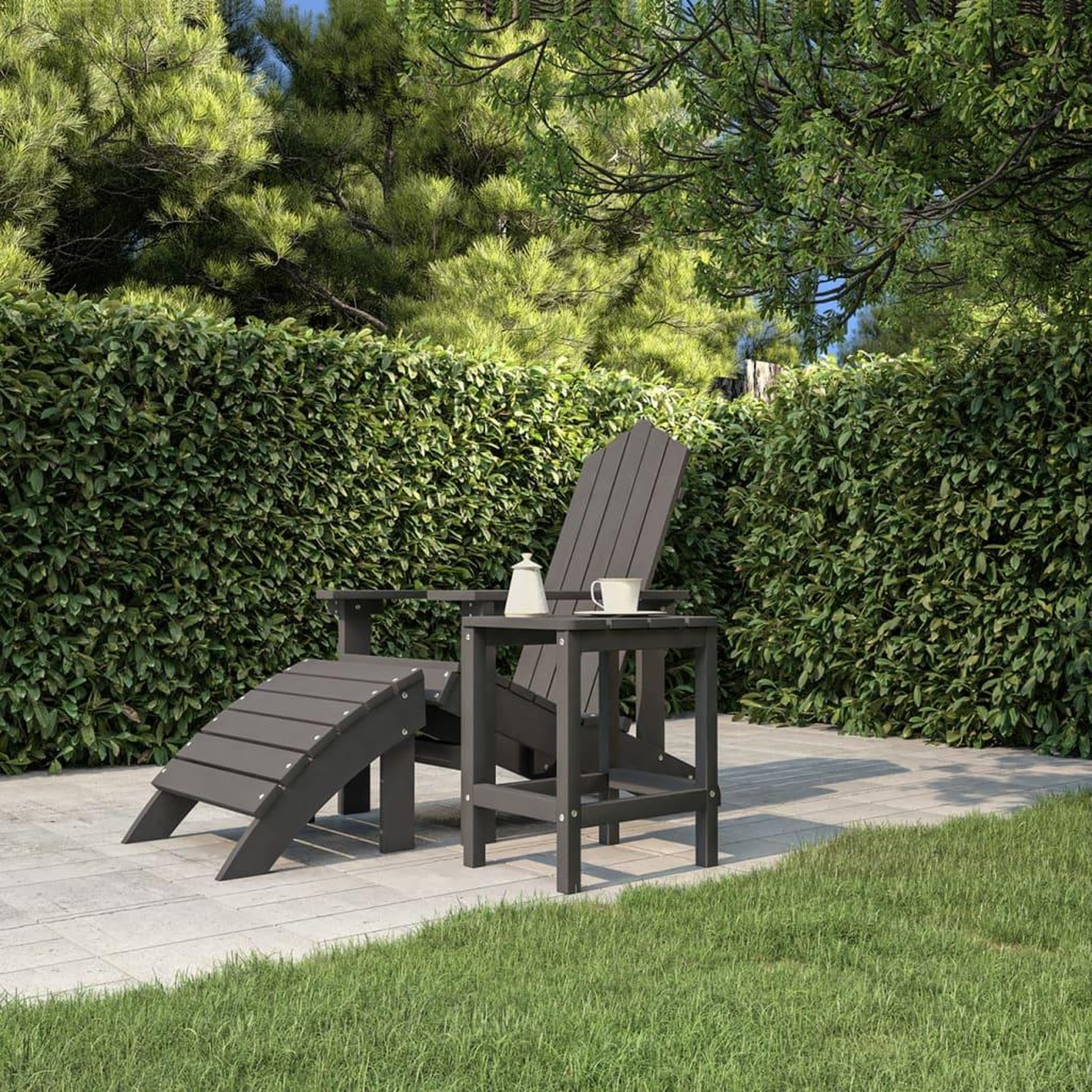 Voir la diapositive 3 : VIDAXL Table de jardin Adirondack Anthracite 38x38x46 cm PEHD