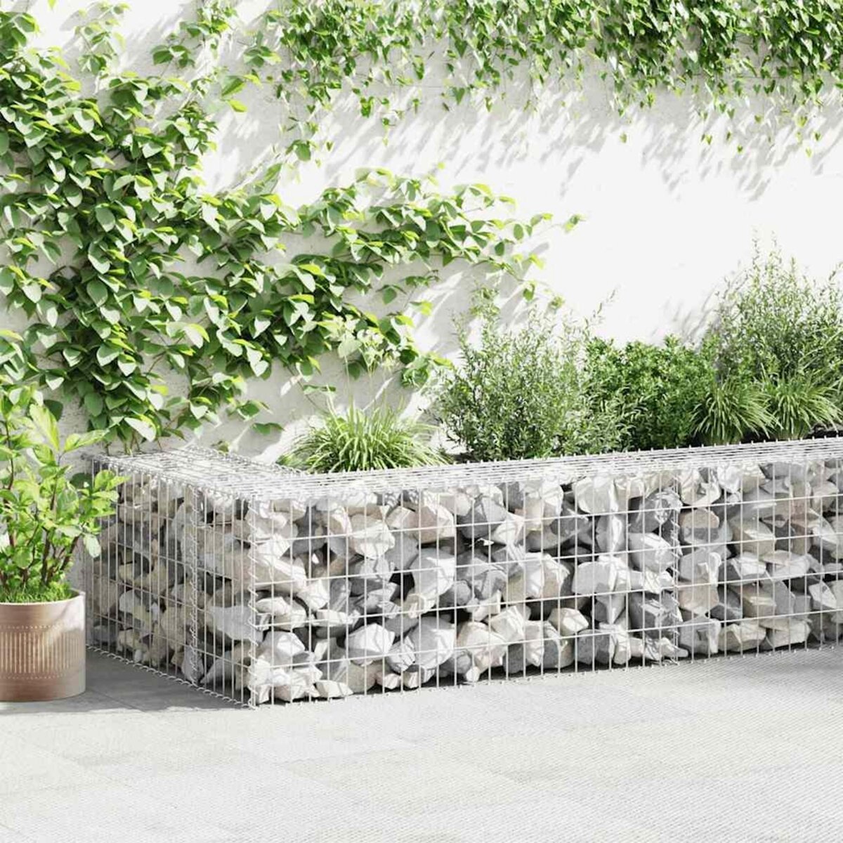 VIDAXL Mur a gabion avec couvercles Acier galvanise 900x50x50 cm