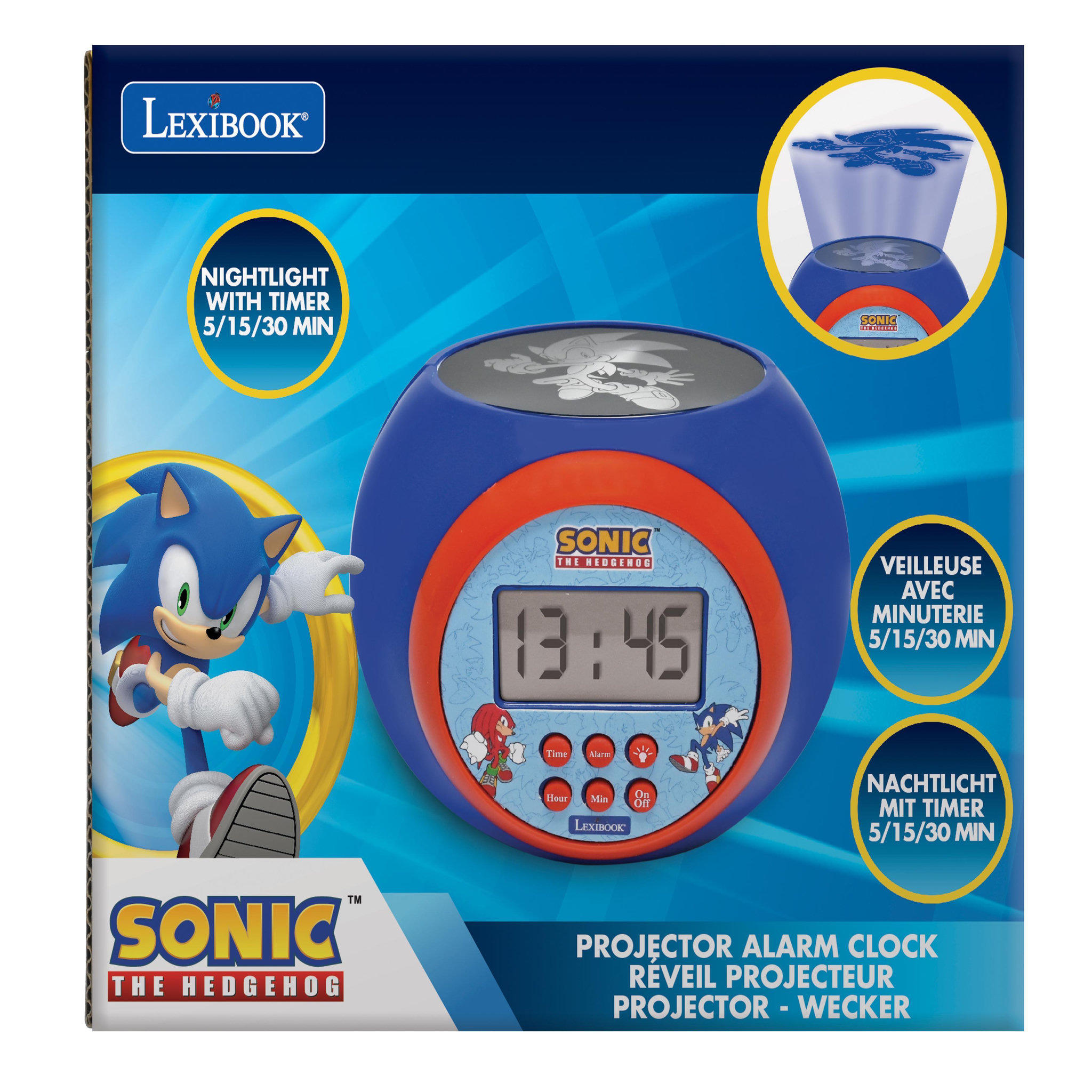Voir la diapositive 3 : Lexibook Réveil Projecteur Sonic