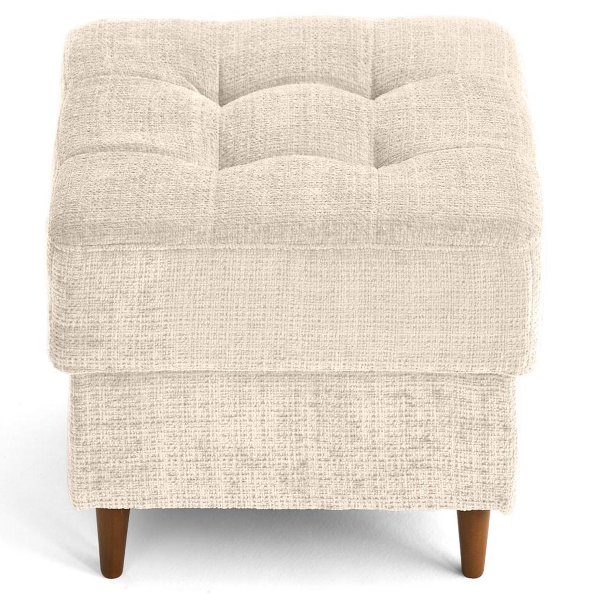 Voir la diapositive 5 : BEST MOBILIER Anna - pouf en velours texturé - pieds en bois